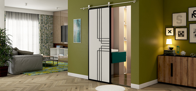 sliding bathroom door installation in Englewood